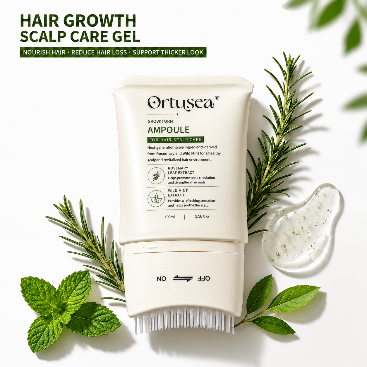Ortusea Grow:Turn Scalp Care Ampoule — Rosemary & Wild Mint