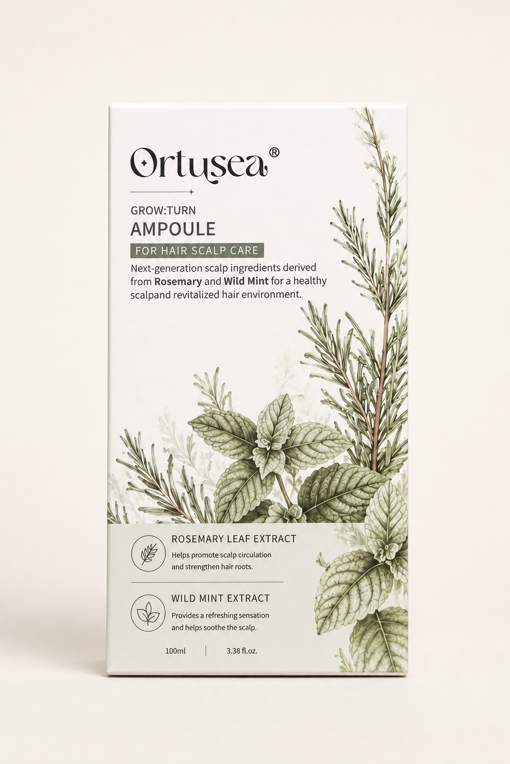 Ortusea Grow:Turn Scalp Care Ampoule — Rosemary & Wild Mint